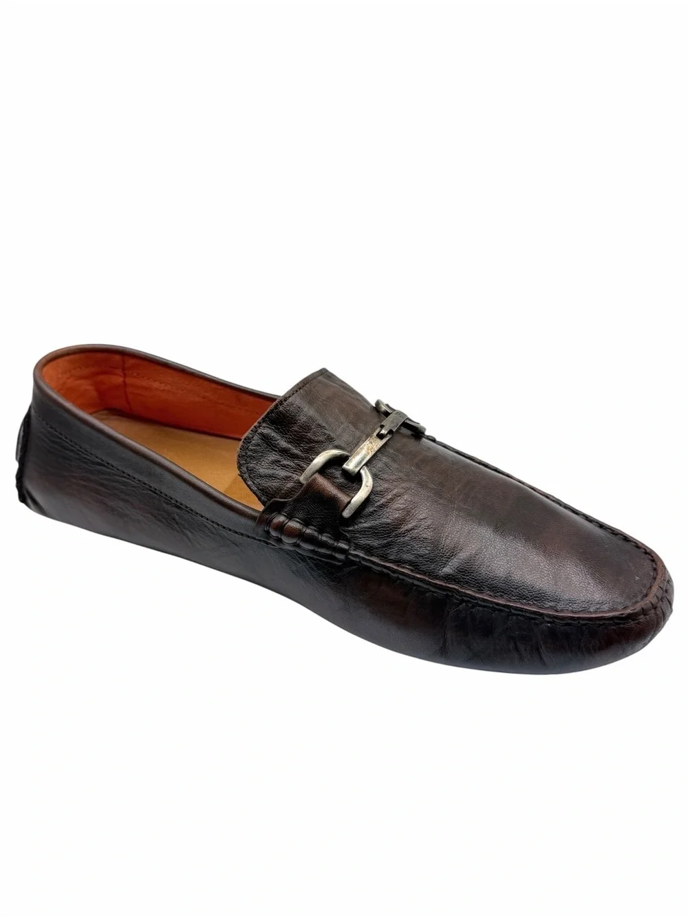 Donald Pliner Victor-GW Brown Leather Bit Loafers Men’s 10.5M Made in Brazil